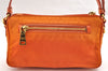 Authentic PRADA Nylon Tessuto Saffiano Leather Hand Bag Pouch Purse Orange 6919I