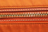 Authentic PRADA Nylon Tessuto Saffiano Leather Hand Bag Pouch Purse Orange 6919I