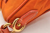 Authentic PRADA Nylon Tessuto Saffiano Leather Hand Bag Pouch Purse Orange 6919I