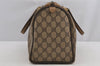 Authentic GUCCI Web Sherry Line Hand Boston Bag GG PVC Leather Brown Junk 6920I