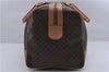 Authentic CELINE Macadam Blason Pattern Boston Hand Bag PVC Leather Brown 6921C