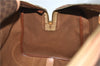 Authentic CELINE Macadam Blason Pattern Boston Hand Bag PVC Leather Brown 6921C