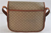 Authentic CELINE Macadam Blason Shoulder Cross Body Bag PVC Leather Beige 6922C