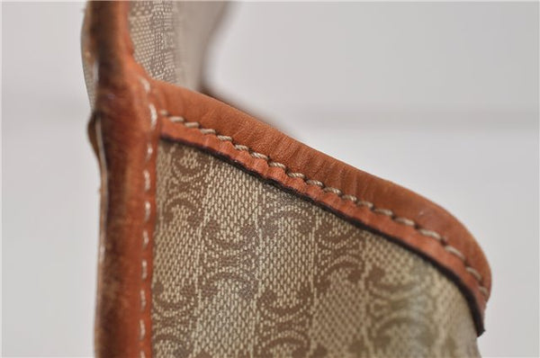 Authentic CELINE Macadam Blason Shoulder Cross Body Bag PVC Leather Beige 6922C