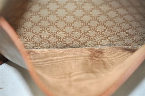 Authentic CELINE Macadam Blason Shoulder Cross Body Bag PVC Leather Beige 6922C