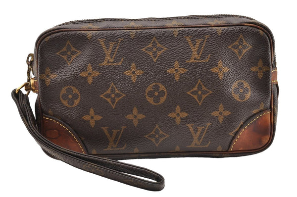 Authentic Louis Vuitton Monogram Marly Dragonne PM M51827 Clutch Hand Bag 6922I