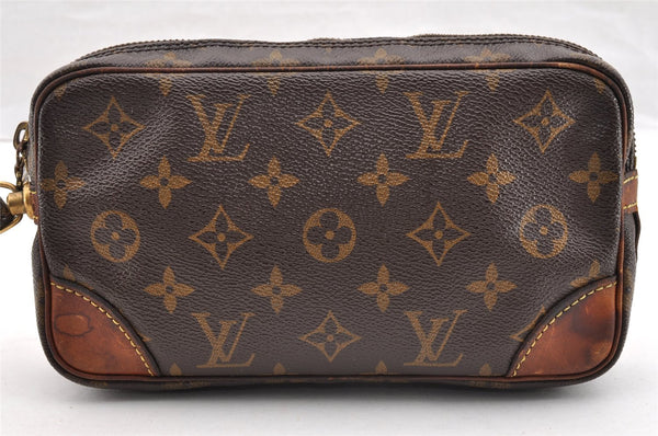 Authentic Louis Vuitton Monogram Marly Dragonne PM M51827 Clutch Hand Bag 6922I