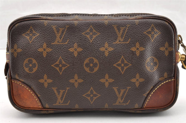 Authentic Louis Vuitton Monogram Marly Dragonne PM M51827 Clutch Hand Bag 6922I