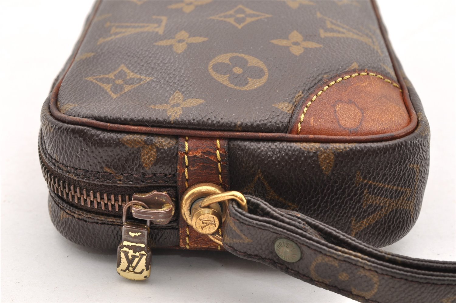 Authentic Louis Vuitton Monogram Marly Dragonne PM M51827 Clutch Hand Bag 6922I