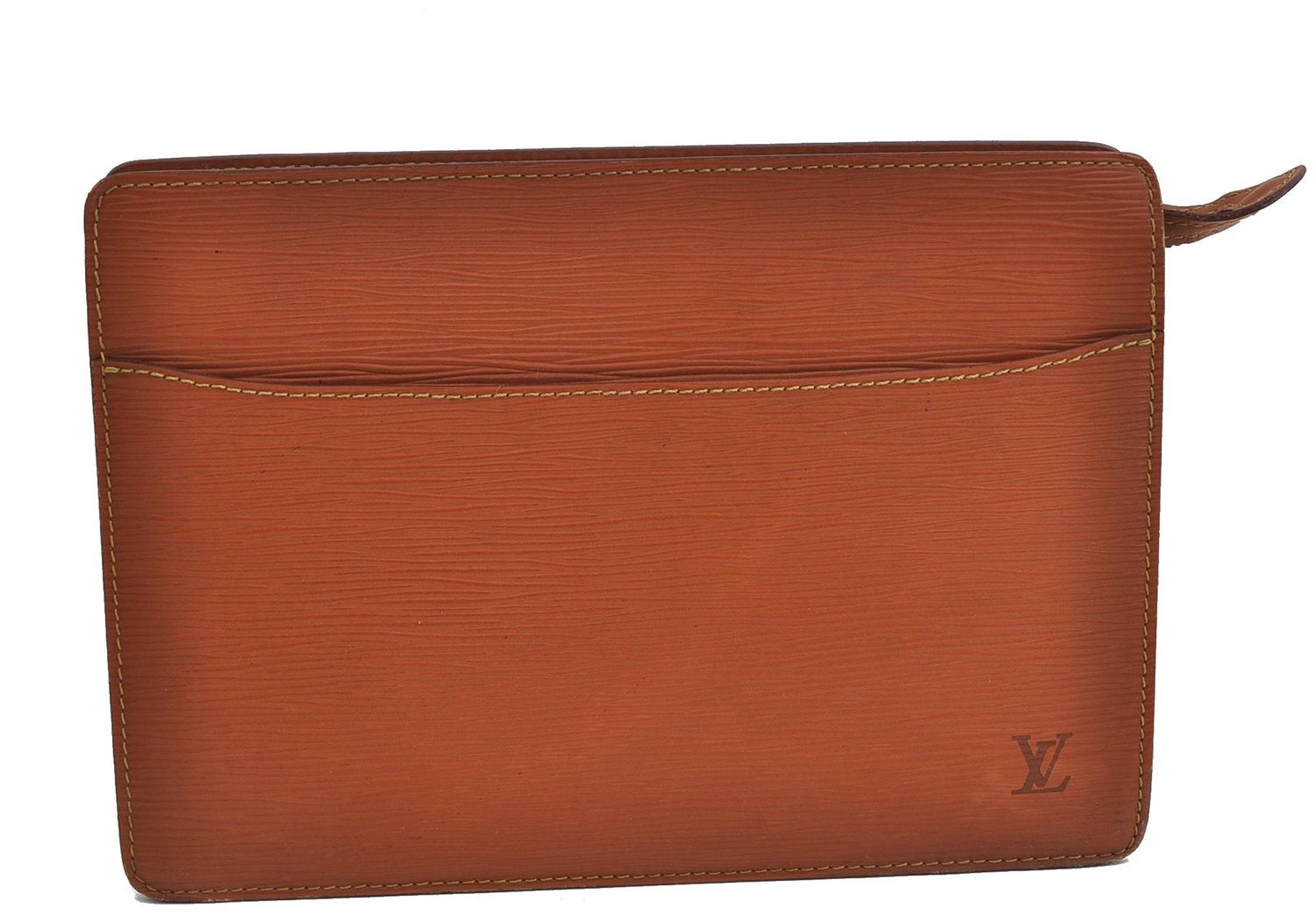 Authentic LOUIS VUITTON Epi Pochette Homme Clutch Bag Brown M52528 LV 6924C