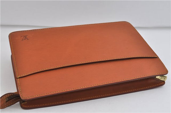 Authentic LOUIS VUITTON Epi Pochette Homme Clutch Bag Brown M52528 LV 6924C