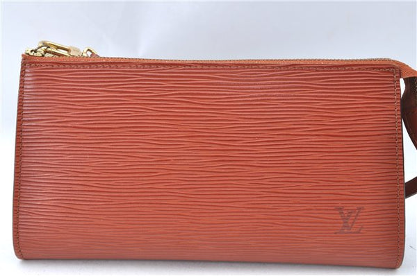 Authentic Louis Vuitton Epi Pochette Accessoires Pouch Brown M52953 LV 6926C