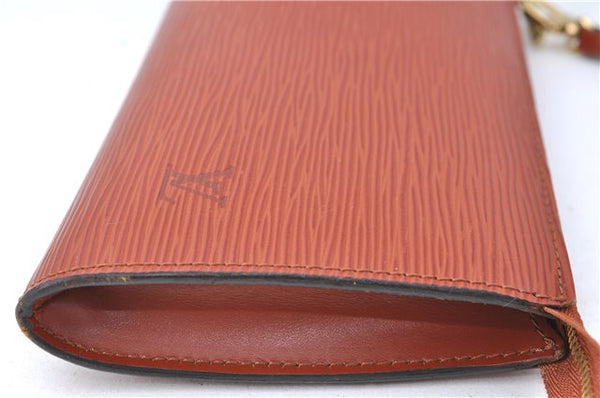 Authentic Louis Vuitton Epi Pochette Accessoires Pouch Brown M52953 LV 6926C