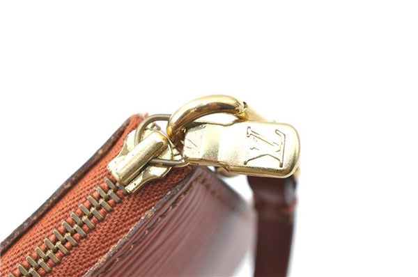 Authentic Louis Vuitton Epi Pochette Accessoires Pouch Brown M52953 LV 6926C