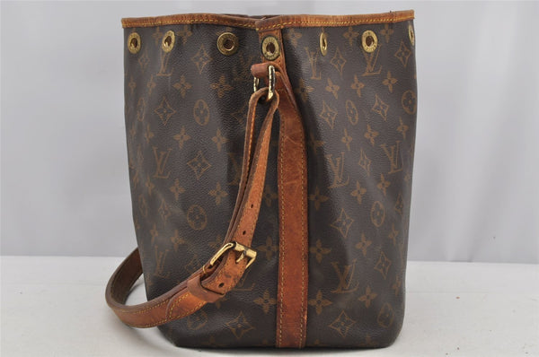 Authentic Louis Vuitton Monogram Petit Noe M42226 Shoulder Drawstring Bag 6928I