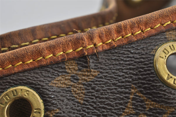 Authentic Louis Vuitton Monogram Petit Noe M42226 Shoulder Drawstring Bag 6928I