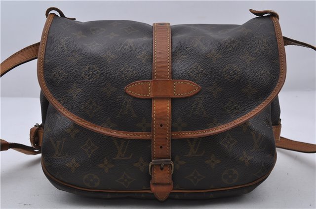 Auth LOUIS VUITTON Monogram Saumur 30 Shoulder Cross Body Bag M42256 Junk 6931C
