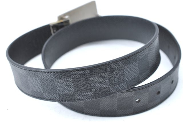 Louis Vuitton Damier Graphite Ceinture Inventeur Belt Black 37.4