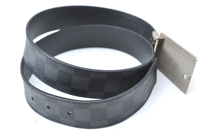 Louis Vuitton Damier Graphite Ceinture Inventeur Belt Black 37.4