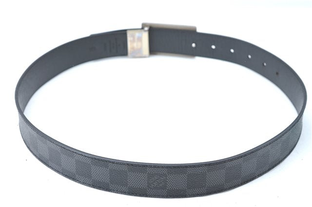 Louis Vuitton Damier Graphite Ceinture Inventeur Belt Black 37.4