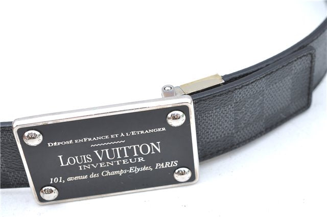 Louis Vuitton Damier Graphite Ceinture Inventeur Belt Black 37.4