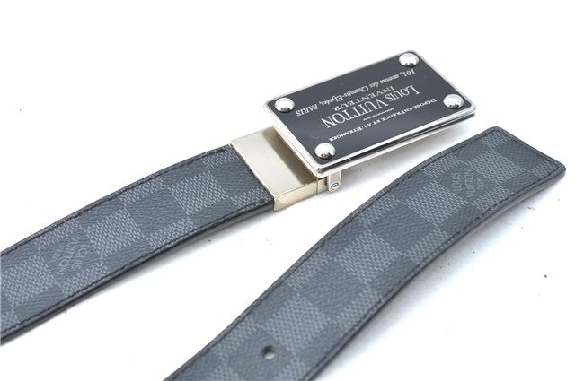 Louis Vuitton Damier Graphite Ceinture Inventeur Belt Black 37.4