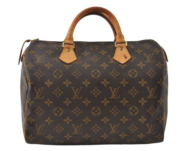 Authentic Louis Vuitton Monogram Speedy 30 Hand Boston Bag M41526 LV 6935I