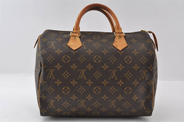 Authentic Louis Vuitton Monogram Speedy 30 Hand Boston Bag M41526 LV 6935I