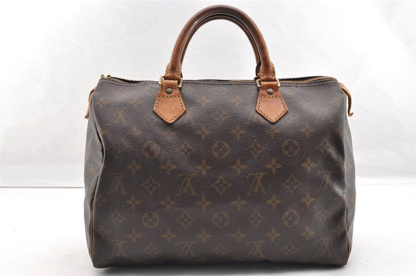 Authentic Louis Vuitton Monogram Speedy 30 Hand Boston Bag M41526 LV Junk 6937I