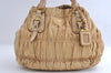 Authentic PRADA Vintage Leather Nappa 2Way Shoulder Hand Tote Bag Beige 6939I