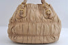 Authentic PRADA Vintage Leather Nappa 2Way Shoulder Hand Tote Bag Beige 6939I