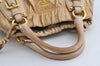 Authentic PRADA Vintage Leather Nappa 2Way Shoulder Hand Tote Bag Beige 6939I