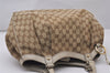 Authentic GUCCI Sukey Shoulder Tote Bag GG Canvas Leather 211944 Brown 6940I