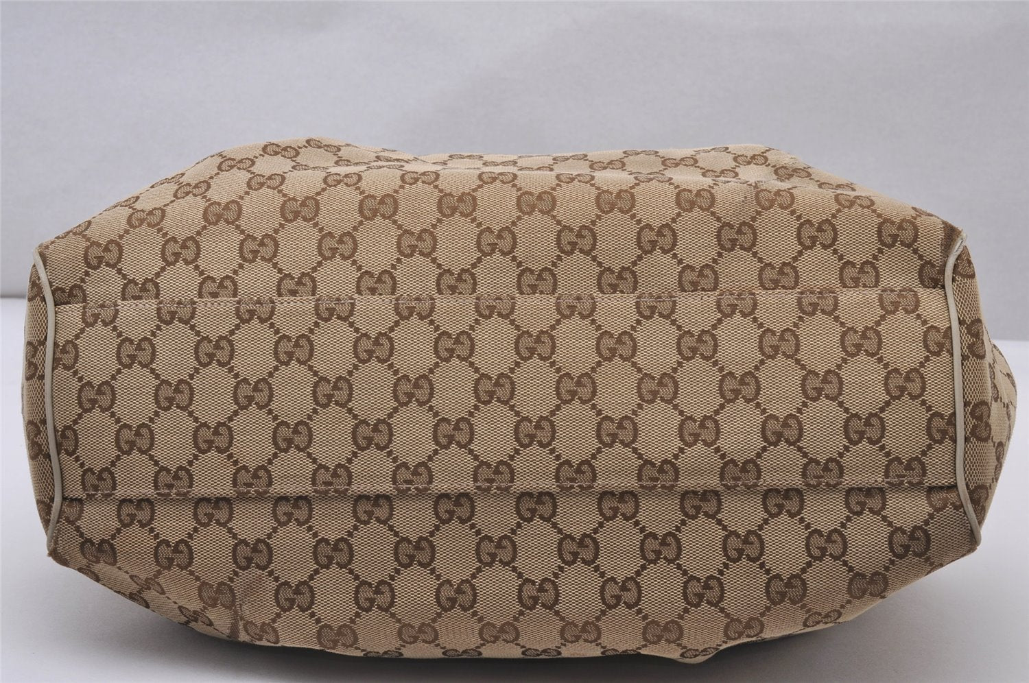 Authentic GUCCI Sukey Shoulder Tote Bag GG Canvas Leather 211944 Brown 6940I