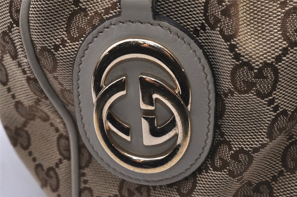 Authentic GUCCI Sukey Shoulder Tote Bag GG Canvas Leather 211944 Brown 6940I