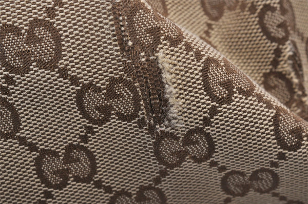 Authentic GUCCI Sukey Shoulder Tote Bag GG Canvas Leather 211944 Brown 6940I