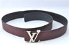 Louis Vuitton Leather Belt Ceinture LV Initial 34.1-38.2" M9152 Bordeaux 6941B