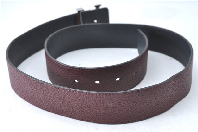 Louis Vuitton Leather Belt Ceinture LV Initial 34.1-38.2