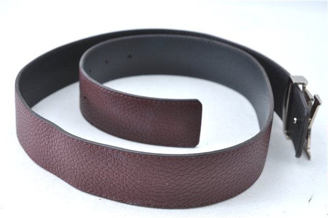 Louis Vuitton Leather Belt Ceinture LV Initial 34.1-38.2