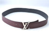 Louis Vuitton Leather Belt Ceinture LV Initial 34.1-38.2" M9152 Bordeaux 6941B