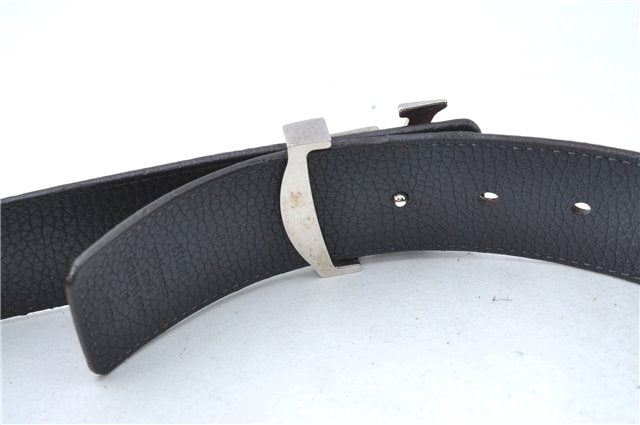 Louis Vuitton Leather Belt Ceinture LV Initial 34.1-38.2