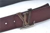 Louis Vuitton Leather Belt Ceinture LV Initial 34.1-38.2" M9152 Bordeaux 6941B