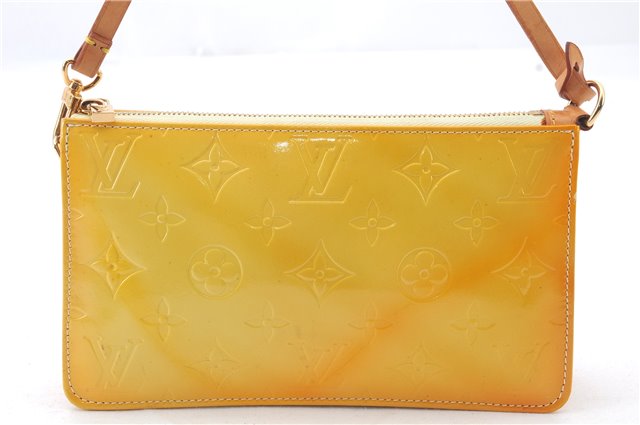 Authentic LOUIS VUITTON Vernis Lexington Hand Bag Pouch Yellow M91058 LV 6941C