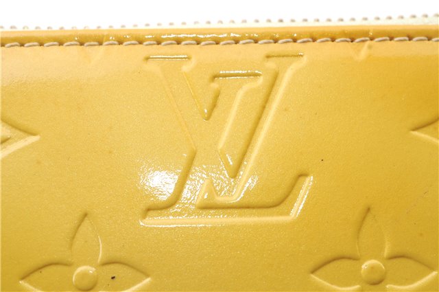 Authentic LOUIS VUITTON Vernis Lexington Hand Bag Pouch Yellow M91058 LV 6941C