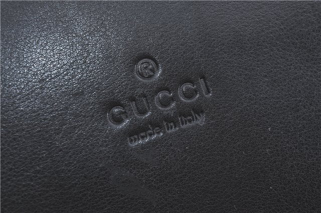 Authentic GUCCI Bamboo 2way Hand Shoulder Bag Purse Leather 0021035 Black 6945C