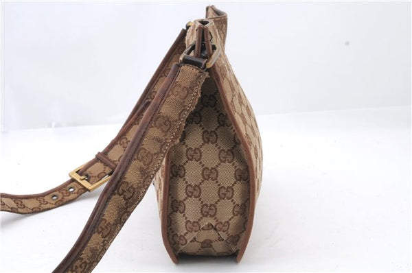 Authentic GUCCI Shoulder Cross Body Bag GG Canvas Leather 91762 Brown 6946C