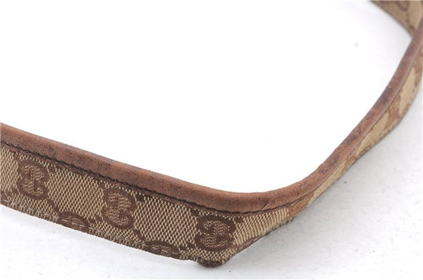 Authentic GUCCI Shoulder Cross Body Bag GG Canvas Leather 91762 Brown 6946C