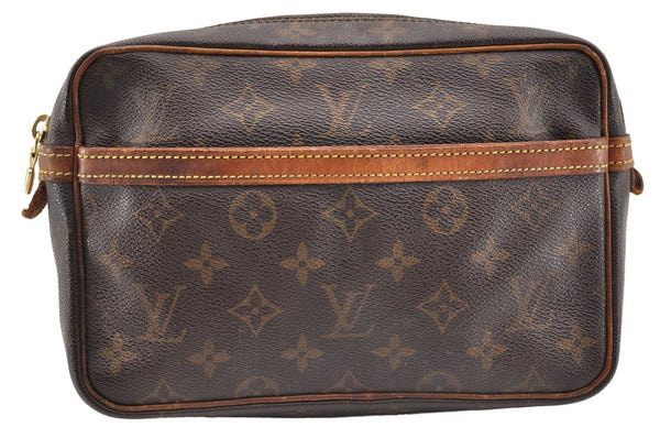 Authentic Louis Vuitton Monogram Compiegne 23 Clutch Hand Bag M51847 LV 6950I