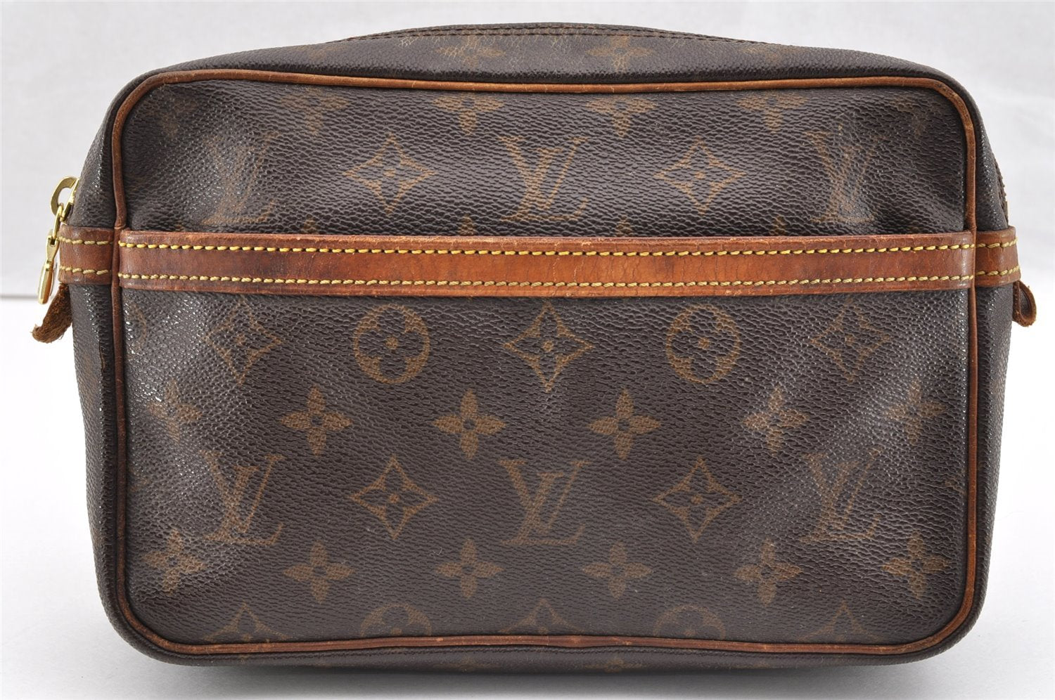 Authentic Louis Vuitton Monogram Compiegne 23 Clutch Hand Bag M51847 LV 6950I