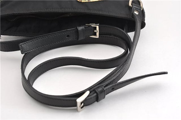 Authentic PRADA Nylon Tessuto Leather Shoulder Cross Body Bag Black 6951F